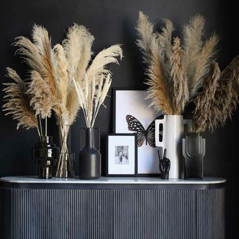 The September Hot List 2021 - Rockett St George Blog Pampas Grass In Vase, Arrange Flowers In A Vase, Pampas Grass Vase, Arrange Flowers, Home Bar Accessories, Rockett St George, Flowers In A Vase, Dark Walls, Summer Tables