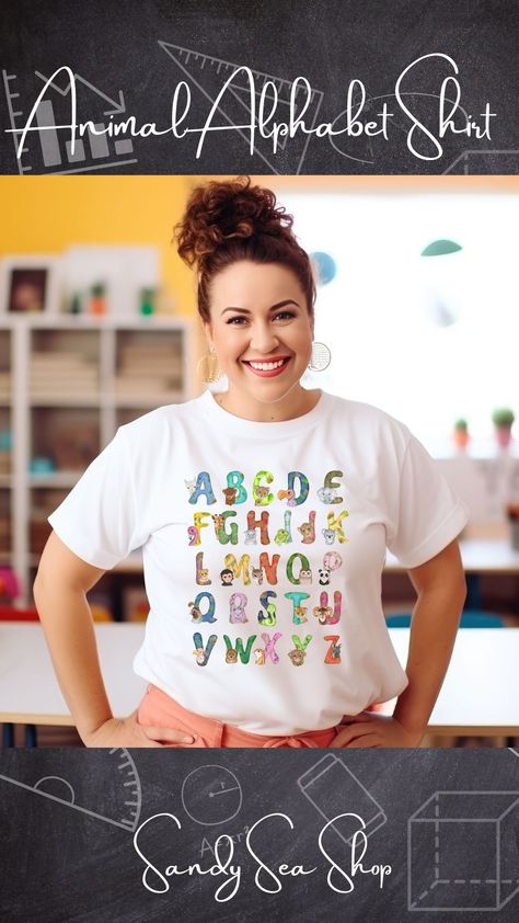 Alphabet Shirt,ABC Shirt,Teacher Alphabet Shirt,Teacher Shirt,Animals Alphabet T-Shirt, Kindergarten Teacher Shirt,Preschool Teacher Shirt Animals Alphabet, Alphabet Shirt, Kindergarten Teacher, Preschool Teacher, Kindergarten, Gender Neutral, Abc, Preschool, Alphabet