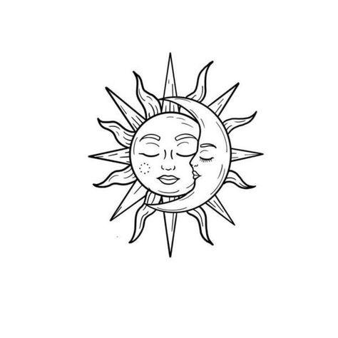 Sun N Moon Tattoo, Sun And Moon Tattoo Stencil, Tattoo Sol E Lua, Sun And Moon Tattoo Ideas, Arm Tattoos Lettering, Eclipse Tattoo, Arte Hippy, Luna Tattoo, Simple Tats