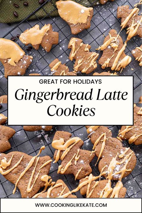 These Gingerbread Latte Cookies bring together the warm spices of gingerbread with a hint of real coffee, making them a must-have addition to your Christmas cookies lineup. Perfectly chewy with a cozy latte flavor, they’re a festive treat that pairs beautifully with holiday gatherings and cozy evenings by the fire. Gingerbread Latte Cookies, Infused Cookies, Christmas Baking Ideas, Cut Out Cookie Recipe, Espresso Cookie, Holiday Cookie Exchange, Gingerbread Latte, Coffee Making, Easy Holiday Recipes