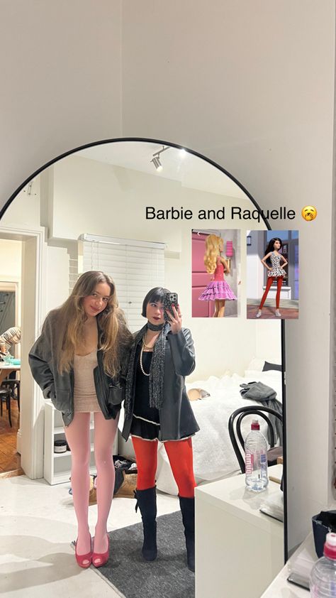 Barbie And Raquelle Costume Duo, Iconic Duos Girls, Iconic Duo Spirit Week, Raquelle Barbie Outfits, Raquelle Costume, Barbie And Raquelle Costume, Barbie And Raquelle, Up Halloween Costume, Barbie Halloween Costume