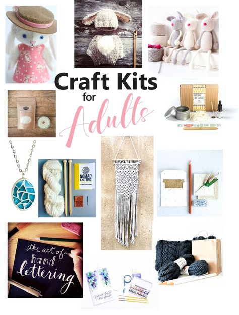 Winter boredom busters! Fun and creative craft kits for adults. Learn a new crafting skill  For all those crafty-types out there, this is go-to list of craft kits for adults that include all supplies needed to start creating. Craft Kits For Adults, Month Ideas, Diy Kits For Adults, Diy Bird Bath, Group Crafts, Crafting Inspiration, Monthly Crafts, Diy Crafts For Adults, Boredom Busters