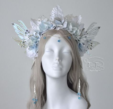 Winter Fairy Costume, Fairy Headpiece, Winter Fairy, Fairy Queen, Iridescent Crystal, Silver Lace, Fairy Costume, Ice Queen, Fairy Wings