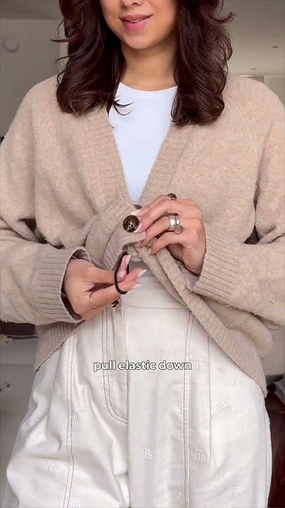 Crop your cardigan perfectly 💖 Save for later & subscribe for #fashion #... Crop Cardigan Hack, How To Crop A Cardigan, Minimalist Clothing, Instagram Captions Clever, Ootd Ideas, Save For Later, Cropped Cardigan, Instagram Captions, Ootd