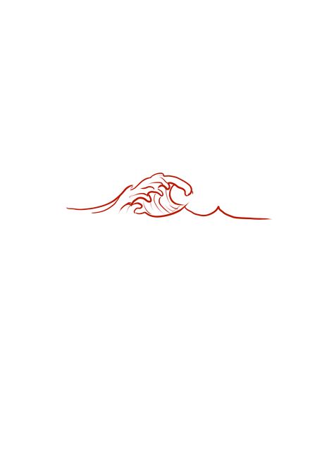 Back Wave Tattoo, Wave Tattoo Design Drawings, Surf Tatoos Ideas, Wave Tattoo Minimal, Simple Wave Tattoo Design, Ocean Fine Line Tattoo, Mini Wave Tattoo, Waves Tattoo Minimalist, Minimal Wave Tattoo