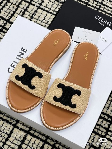 Celine Slides, Ysl Slides, Celine Sandals, Ladies Slides, Women Slippers Fashion, Crocs Fashion, Summer Wishlist, Luxury Bags Collection, Pretty Shoes Sneakers