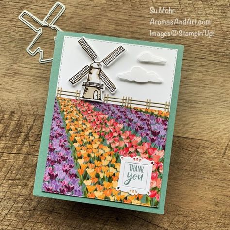 Flowering Fields Coming Soon! - Aromas and Art Tulip Cards, Tulips Card, Tulip Fields, Wink Of Stella, Pink Cards, Spring Cards, June 2022, Stamping Up Cards, Creative Cards