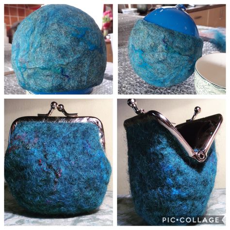 Wet Felted Bags Handbags, Needle Felted Purse, Felted Coin Purse, Felted Bowls, Felted Handbags, Needle Felting Diy, Wet Felting Projects, Felted Wool Crafts, Felt Shoes