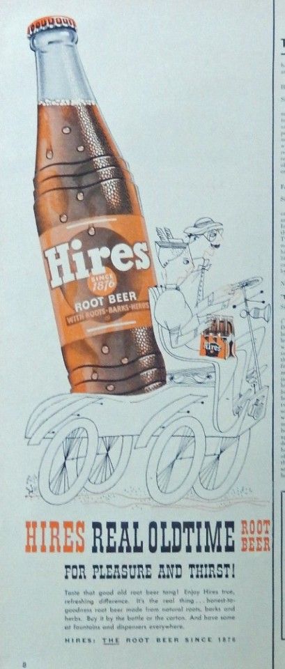 Hires Root Beer 50 s print ad full page color illustration real oldtime 1953 Life Magazine Art Hires Root Beer, Beer Ad, American Illustration, Color Illustration, How To Make Beer, 50s Vintage, Old Ads, Magazine Ads, Vintage Advertisement