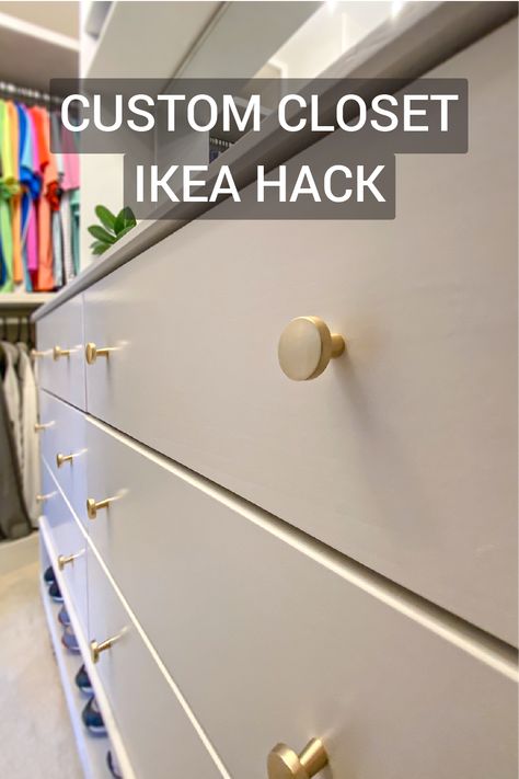 Ikea Walk In Closet Hack, Ikea Hacks Closet Small Spaces, Functional Closet Organization, Closet Dresser Drawers, Ikea Pax Drawer Hack, Build In Dresser In Closet, Chest Of Drawers In Closet, Dresser In The Closet, Dressers For Closet