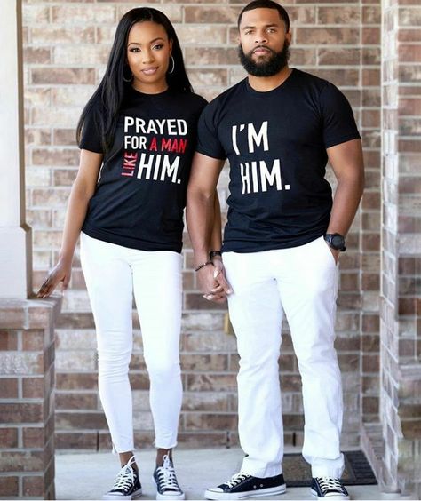 Couple Shirts Relationships, Couples Matching Outfits Swag, My Future Self, God Fearing, Couple Shirt Design, Renewal Ceremony, Cute Couple Shirts, Christian Shirts Designs, Couples Shirts