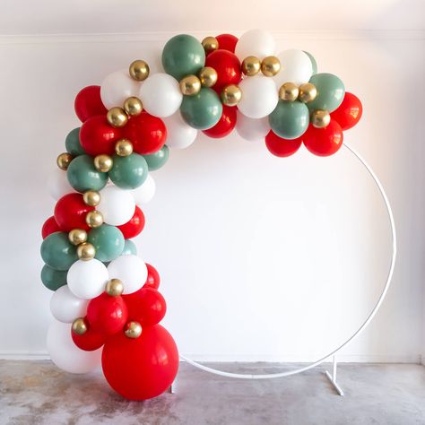 Christmas Colour Palette, Christmas Balloon Decorations, Holiday Balloons, Christmas Color Palette, Balloon Garland Diy, Christmas Vibe, Willow Green, Diy Balloon, Green Balloon