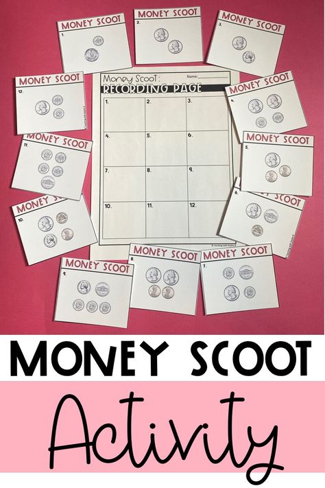 Money Projects For 2nd Grade, 1st Grade Money Activities, Money Games 2nd Grade, Money Math Lesson 2nd Grade, Teaching Money 2nd Grade, Counting Money Games, Math Fact Games, Money Activities, Teaching Money