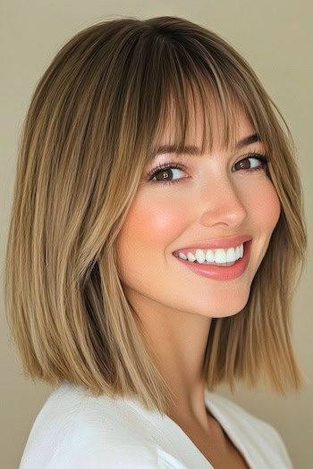 Long Bob With Fringe Fine Hair, Straight Bob Curtain Bangs, Short Straight Hair With Bangs, Bob With Fringe Fine Hair, Long Bob With Fringe, Short Angled Bobs, Long Bob With Bangs, Lob With Bangs, Shoulder Length Curly Hair