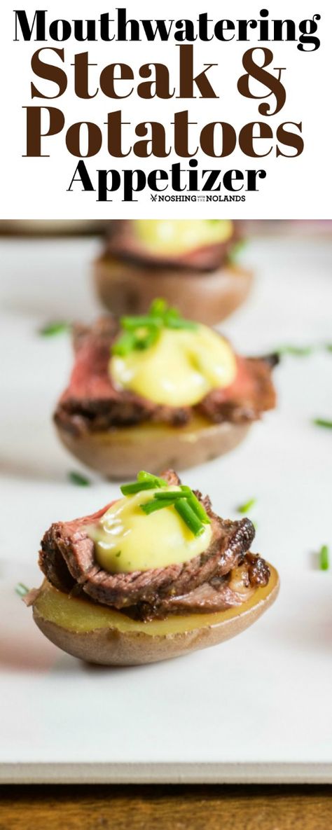 Appetizer Potatoes, Steak And Potatoes, Potato Appetizers, Elegant Appetizers, Fingerfood Party, Think Food, Finger Food Appetizers, Party Food Appetizers, Yummy Appetizers