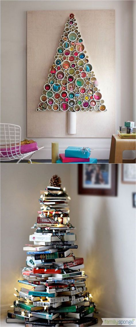 18 Unconventional and beautiful DIY Christmas trees : ideas to create unique Christmas decorations for your home, perfect for any space in your home! - A Piece Of Rainbow  #christmas #christmasdecor #christmascrafts #christmasideas #christmasdecorations #christmastree #holiday  #upcycle #upcycling #recycle #recycling #diy #homedecor #homedecorideas Diy Christmas Trees, Unique Christmas Decorations, Tree Ideas, Noel Christmas, Diy Christmas Tree, Tree Christmas, Christmas Deco, Xmas Crafts, Tree Decor