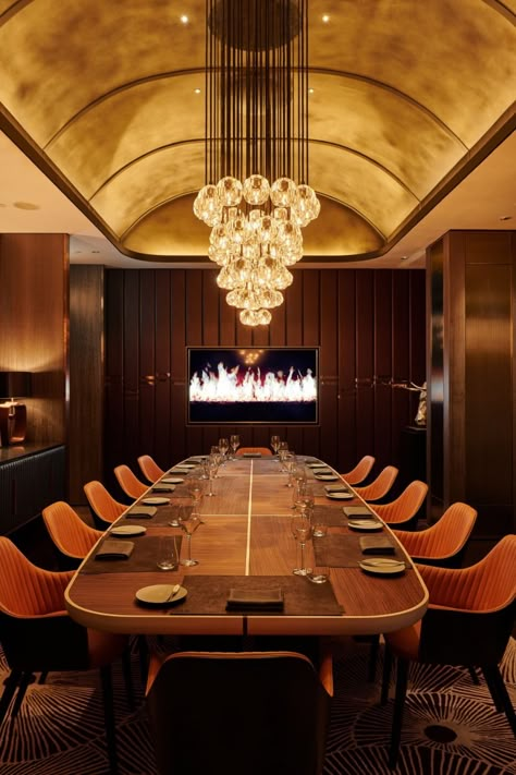 » Overlooking Marina Bay, the new cult restaurant in Singapore is furnished by Bross Private Dining Room Restaurant, Dining Room Design Luxury, Modern Restaurant Design, Vip Room, Restaurant Concept, Interior Design Photos, Private Dining Room, Luxury Dining, Restaurant Interior Design