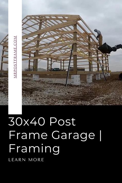 Transform your space with a 30x40 Post Frame Garage! Elevate your framing game and create the perfect haven. #GarageGoals #DIYProject #HomeImprovement Post Frame Garage Plans, Diy Barndominium, Barndominium Cost, Post Frame Construction, Post Frame, Modern Skyscrapers, Roof Structure, Garage Plans, Pole Barn