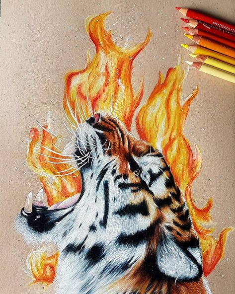 Original drawing of a tiger    Material: Acrylic paint, Luminance & Prismacolor 30.5x22.9cm / 12x9 inch Toned Tan paper / 118g/m² The drawing is signed by me on the back. Toned Tan Paper Drawing, Tan Paper Drawing, Tiger Drawing Sketches, Cute Tiger Drawing, Tiger Art Drawing, Tiger Drawings, Drawing Of A Tiger, Tiger Attack, Tiger Sketch