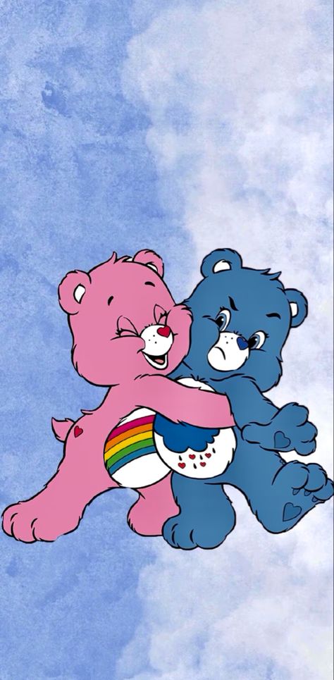 Vintage Care Bears Aesthetic Wallpaper, Grumpy Bear Aesthetic, Care Bear Aesthetic, Bear Aesthetic Wallpaper, Cute Care Bears, White Pattern Wallpaper, Grumpy Care Bear, Bears Wallpapers, Bear Aesthetic