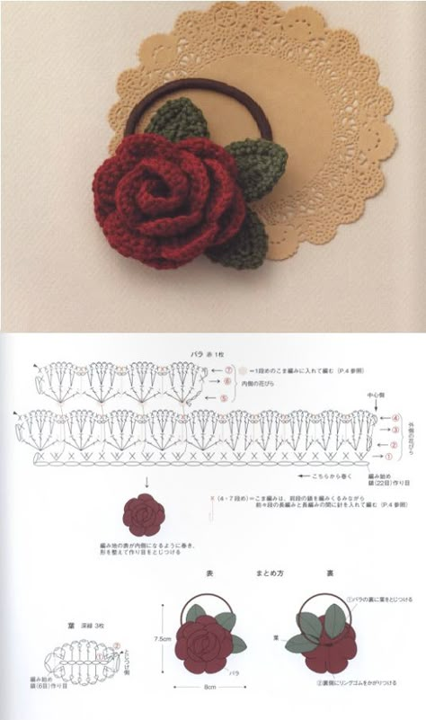 Crochet Rose Headband, Crochet Patterns Rose, Rose Pattern Crochet, Crochet Flower Hair Clips, Crochet Hair Clips Free Pattern, Crochet Roses Free Pattern, Rose Crochet Pattern, Crochet Flower Headbands, Crochet Roses