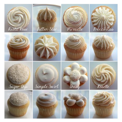 This video shows varies different ways of frosting cupcakes. We can use these to make our cupcakes look better and different from others. Types Of Cake Icing, Frosting Styles, Types Of Cupcakes, Cupcakes With Frosting, Frosting Designs, Wedding Cake Frosting, Frost Cupcakes, Deco Cupcake, Cupcakes Design