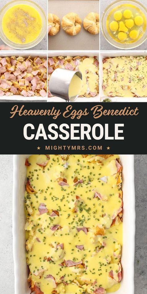 Breakfast Casserole For Christmas, Breakfast Casserole Eggs Benedict, Eggs Benedict Casserole Taste Of Home, Eggs Benedict For A Large Group, Healthy Breakfast Recipes For A Crowd, Eggs Benedict Casserole With Croissants, Eggs Benedict For A Crowd Brunch, Easy Breakfast Dishes For A Crowd, Fall Egg Bake