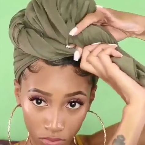 Headwrap Hairstyles, African Hair Wrap, Headwrap Tutorial, Wrap Tutorial, Head Wrap Styles, Hair Wrap Scarf, Hair Scarf Styles, Mode Turban, Head Scarf Styles