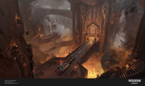 Dwarven City, Lotr Movies, Interior Concept Art, Location Inspiration, Fantasy City, Dnd Art, Fantasy Places, Fantasy Map, Fantasy Concept Art