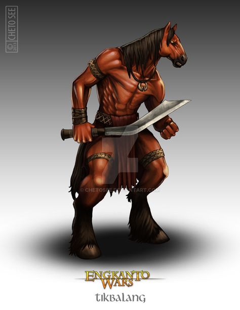 Tikbalang Human Horse Hybrid, Tikbalang Mythical Creatures, Horse Anthro, Dog Folk Dnd, Armored Horse Fantasy Art, Horse Anthropomorphic, Philippine Mythology, Filipino Art, New Fantasy