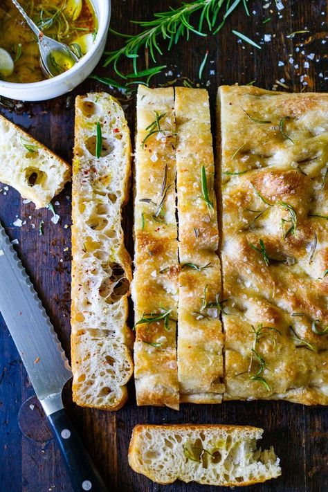 Homemade Focaccia Bread | Feasting At Home Best Focaccia Bread, Garlic Dipping Oil, Rosemary Foccacia, Best Focaccia, Homemade Focaccia Bread, Homemade Focaccia, Feasting At Home, Foccacia Bread, Focaccia Bread Recipe