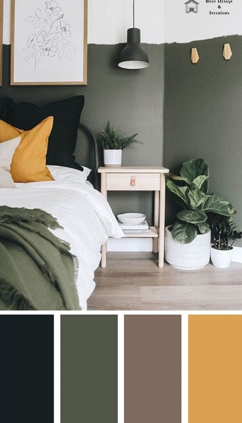 Bedroom Color Palette, Bedroom Colour Palette, Bedroom Color, Room Color Schemes, Fall Color Palette, Bedroom Color Schemes, Master Bedrooms, Bedroom Green, Fall Color