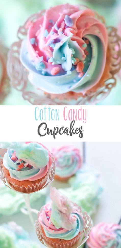 Cotton Candy Icing Recipe, Cotton Candy Buttercream Frosting, Cotton Candy Buttercream, Cotton Candy Frosting, Colorado Recipes, Cotton Candy Sticks, Cotton Candy Recipe, Designer Cupcakes, Buttercream Recipes