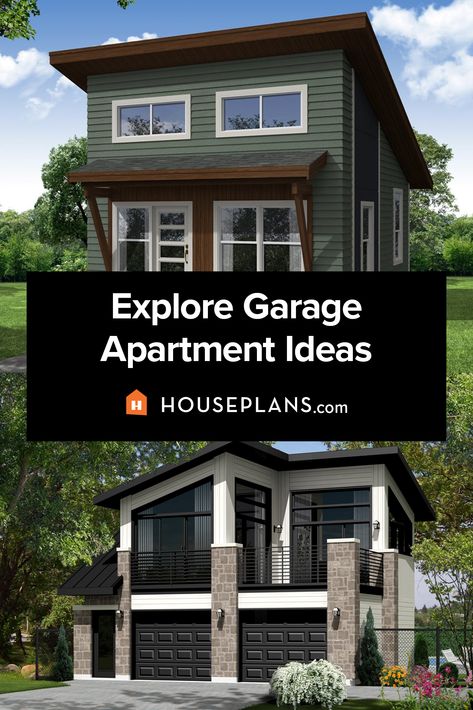 Looking for garage apartment ideas? Check out our collection of garage loft apartment plans and more. Click the image to explore the collection. Questions? Call 1-800-913-2350 today. #blog #architecture #modern #modernhouseplans #shedhome #shedroof Workshop With Apartment Above, Garage Apartments Ideas, Loft Garage Apartment, Garage Apt Floor Plans, Garage Apartment Interior Open Concept, Garage Loft Apartment Floor Plans, Garage Loft Apartment Interior, 2 Car Garage With Apartment Above Plans, Garage With Loft Apartment