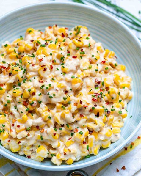 Corn Recipe With Cream Cheese, Corn Recipes Healthy, Cheesy Corn Recipe, Cheesy Creamed Corn, Recipe With Cream Cheese, Corn Side Dish, Creamed Corn Recipes, Cheesy Corn, Corn Dishes