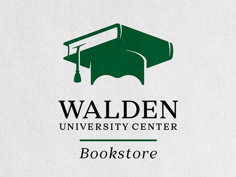 Walden University Center by graph_uvarov Logos Bookstore, Walden University, Identity Inspiration, Corporate Identity Design, Logo Brand Identity, University Logo, Corporate Identity, Creative Logo, Identity Design