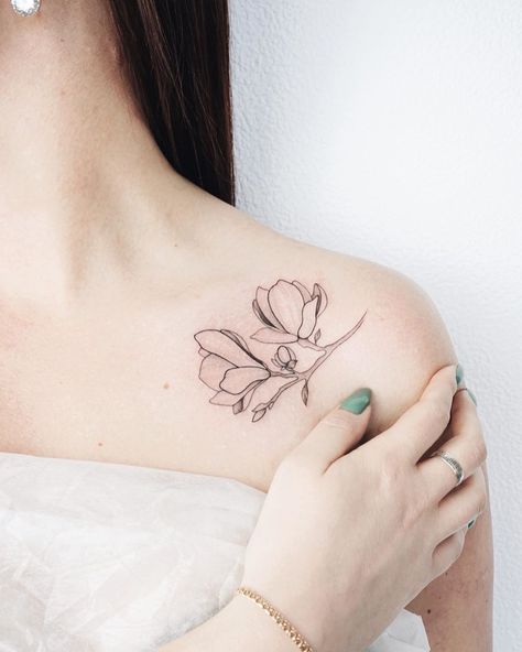 Tattoo Artist🌱Victoria Scarlet on Instagram: “Magnolia branch for Anastasia 🌸🌿 • #tattoo #tattoos #tatts #floraltattoo #flowertattoo #magnoliatattoo #instaart #tattoo2me #minitattoo…” Anastasia Tattoo, Magnolia Tattoo, Branch Tattoo, Magnolia Branch, Forearm Tattoo, Henna Design, Mini Tattoos, All Flowers, Lotus Flower Tattoo