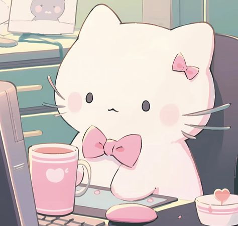 Cute Pfp Icons Pink, Kawaii Wallpaper For Laptop, Cute Pink Widgets, Pink Cute Pfp, Uwu Pfp, Pink Cat Cartoon, Anime Soft Aesthetic, Cute Pfp Pink, Cute Pink Pfp