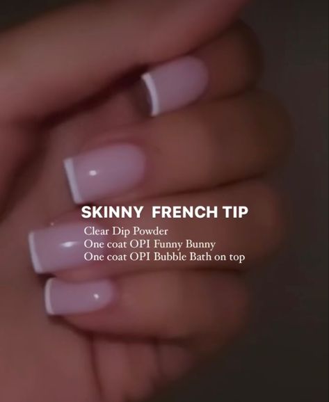 Funny Bunny Bubble Bath French Tip, Bubble Bath French Tip Nails, Funny Bunny And Bubble Bath Opi Gel, Short Bubble Bath Nails, Opi Funny Bunny Dip Powder, Bubble Bath French Manicure, Gel Mani Ideas, Funny Bunny French Tip, Short Gel Mani