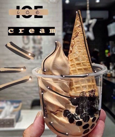 Soft Serve Sundae, Soft Ice Cream Shop Design, Soft Serve Ice Cream Ideas, Soft Ice Cream Ideas, Ice Cream Serving Ideas, Ice Cream Business Ideas, Ice Cream Cups Design, Boba Ice Cream, Ice Cream Ideas