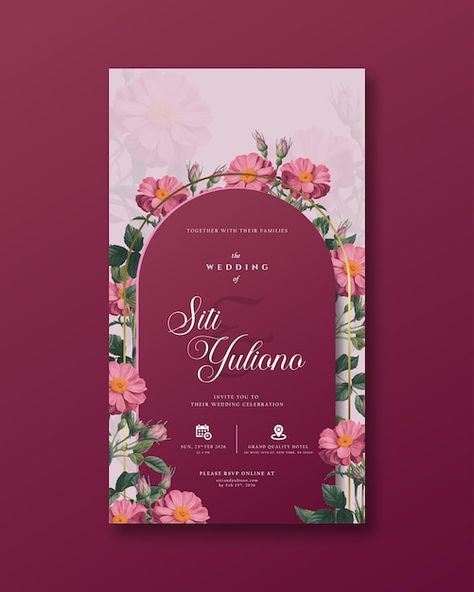 Red Geometric Background, Red Flower Watercolor, Wedding Invitation Vector, Red Wedding Invitations, Friends Card, Digital Wedding Invitations, Watercolor Red, Flower Watercolor, Digital Weddings