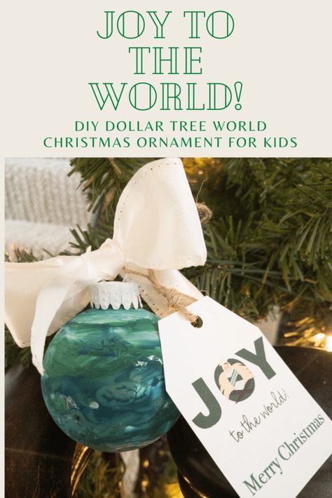 Joy To The World Ornament Diy, Joy To The World Ornament, Joy To The World Crafts For Kids, Christmas Pickle Craft, Joy Crafts For Kids, Holiday Crafts For Toddlers, Dollar Tree Ornaments, It’s A Small World, School Party Ideas