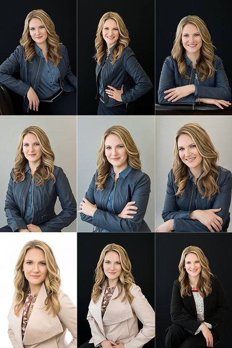 Professional Potraits Idea, Headshot Poses Linkedin, Business Headshot Poses Women, Headshot Poses Women Studio, Corporate Headshots Women Poses Studio, Poses For Work Photos, Headshots For Women Professional, Headshot Styling, Office Headshots Women