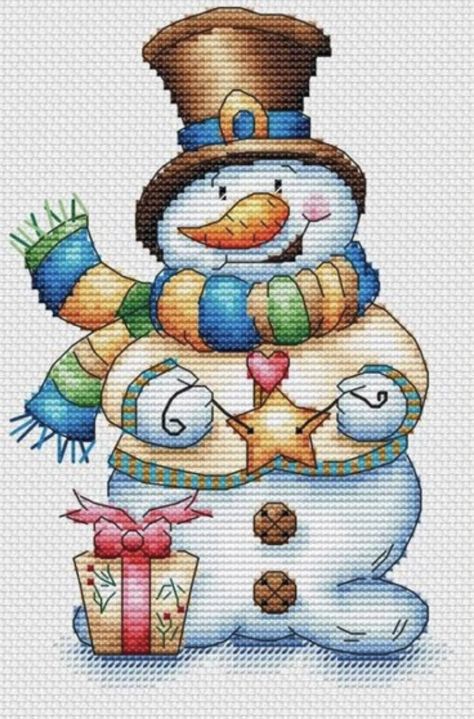 Snowman - Free Cross Stitch Pattern Christmas Download Snowman Cross Stitch Pattern, Counted Cross Stitch Patterns Free, Free Cross Stitch Designs, Holiday Cross Stitch Patterns, Holiday Cross Stitch, Xmas Cross Stitch, Winter Cross Stitch, Cross Stitch Needles, Cute Cross Stitch