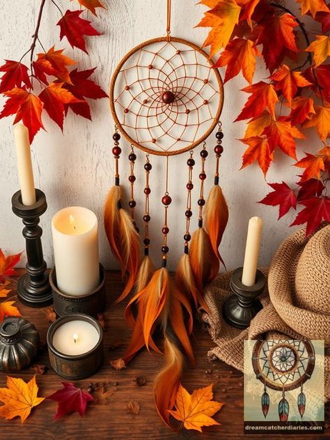 Harmonizing dreamcatchers with seasonal decor can beautifully enhance your space, especially with autumn-themed elements that highlight their bohemian charm. Consider integrating vintage textiles, earthy pottery, dried floral arrangements, and rustic lanterns to create an inviting atmosphere. Explore how these combinations can transform your decor further. #bohemian #diy #diyboho #decor Earthy Pottery, Seasonal Decor Ideas, Dried Floral Arrangements, Making Dream Catchers, Bohemian Diy, Fall Color Schemes, Bohemian Dreamcatcher, Sleep Rituals, Diy Boho Decor