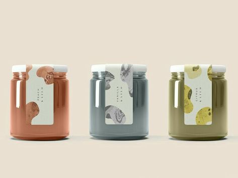 Creative Label Design Packaging Ideas, Homemade Branding, Jar Packaging Design, Glass Jar Packaging, Desain Merek, Graphic Designer Studio, Jam Packaging, Honey Packaging, Jar Packaging