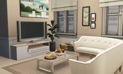 Aesthetic Sims Living Room, Sims 4 Small Living Room Ideas No Cc, Sims Living Room No Cc, Small Living Room Sims 4, Sims 4 Small Living Room Ideas, Sims 4 Big Living Room, Living Room Sims 4 No Cc, Sims 4 Nursery No Cc, Sims 4 Living Room Ideas Base Game