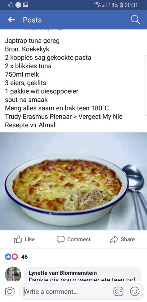 Tuna Resepte, Pasta Pie, Resep Pasta, African Cooking, Tuna Pasta, Quiche Recipes, Easy Delicious Recipes, Breakfast Brunch Recipes, Cooking Recipes Desserts