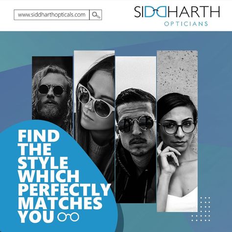 Find the frames which matches your face because STYLE MATTERS.  Visit : http://siddharthopticals.com/  Customer Care No. : +91 9818211356  #SiddharthOpticals #Opticals #LatestCollection #Eyewear #Sungalsses #Frames #ContactLens Eyewear Poster Design, Panjabi Painting, Anti Glare Glasses, Eyewear Campaign, New Year Post, Fireworks Photography, Customer Care, Media Post, Social Media Post