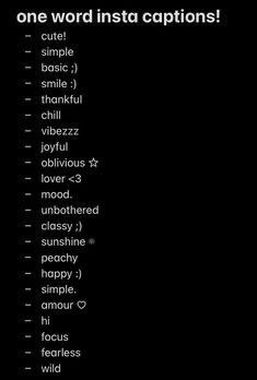 Word Captions, One Word Captions, One Word Caption, Instagram Content Creator, Bio For Instagram, One Word Instagram Captions, Increase Followers, Witty Instagram Captions, Short Instagram Captions
